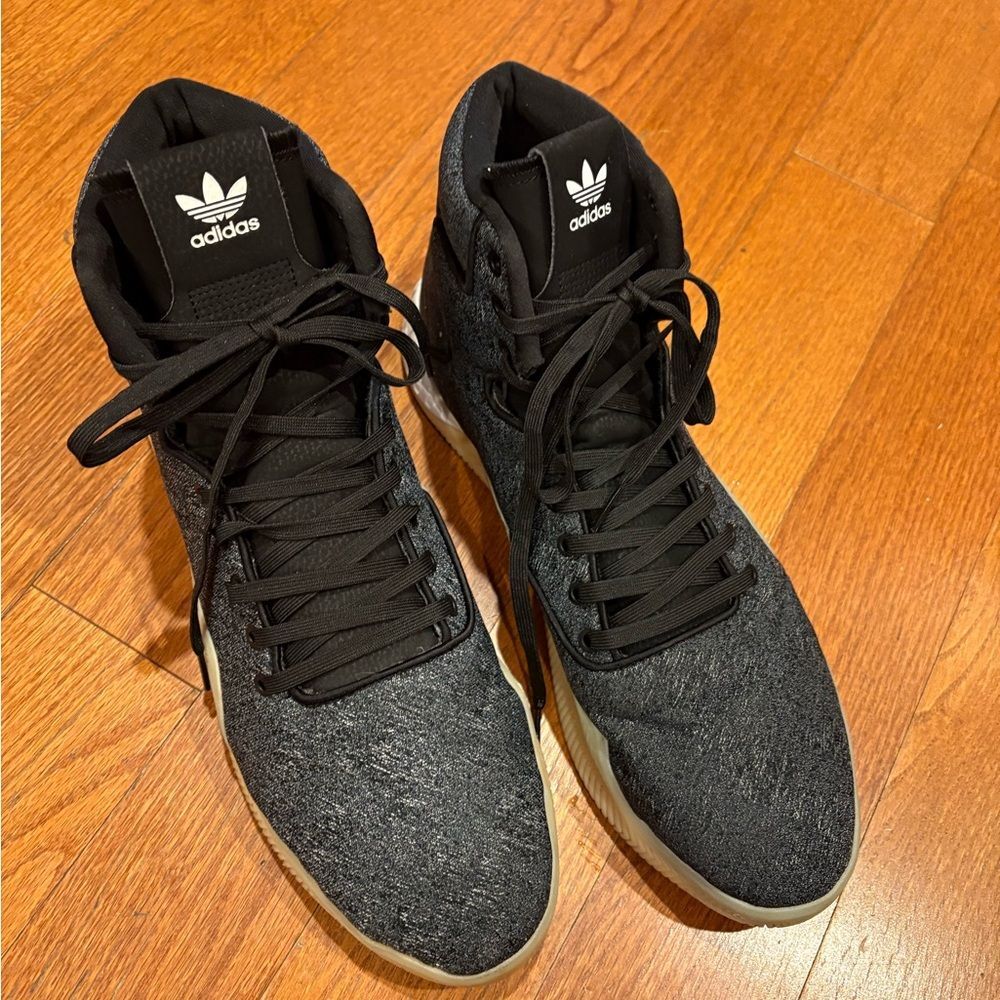 Adidas Tubular Instinct Black Knit High Top Sneakers Men’s 13 Gum Sole